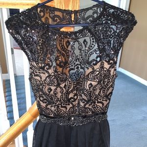 Short black open-back homecoming dress size 11/12